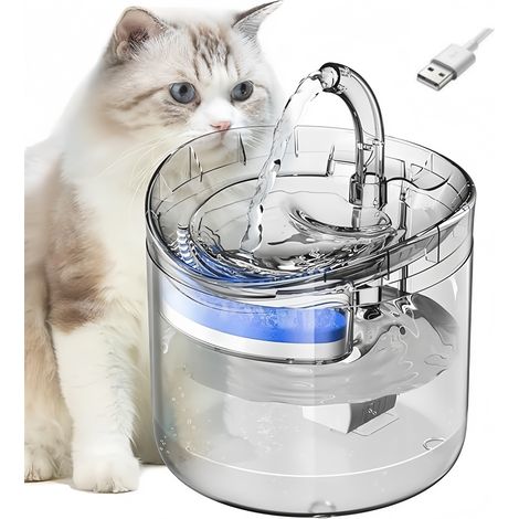 Fontaine Automatique pour Chats et Chiots 2 Modes d'Eau Filtration Quadruple Pompe Silencieuse Réglable 1,8L (1/5)