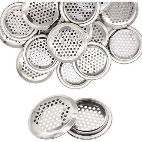 20pcs 53mm Silver Stainless Steel Round Air Vent Grille for Kitchen Bathroom Wardrobe Bookcase Shoe Cabinet MUMU (1/4)