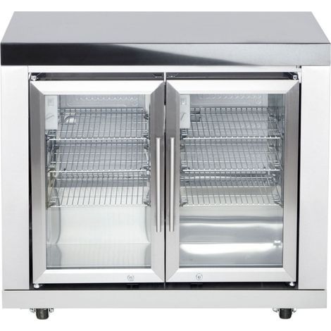 Allgrill Top-Line modulare Outdoorküche Edelstahl Modul 2 Doppel-Kühlschrank je 63 Liter