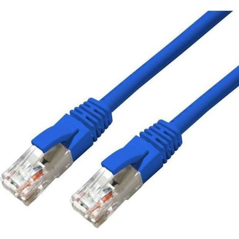 Câble Réseau Cat6a - 0,5 M - U/UTP - RJ-45 Mâle/Mâle - 1000 Mbit/s - Bleu (1/3)