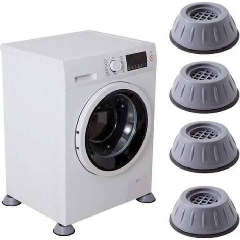 4 pièces support anti-vibrations pour machine à laver, en plastique fibre de résine, blanc, 36 cm x 58,5 cm, usage domestique (1/4)