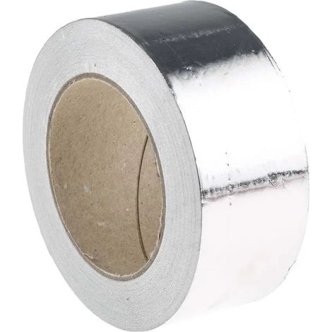 Ruban adhésif aluminium RS PRO, largeur 50 mm, longueur 45 m, vendu à l'unité, résistant à la chaleur et imperméable, idéal pour isolation et réparation. (1/2)