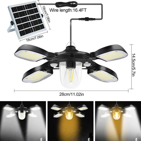 (1 pièce) Nouvelle lampe solaire d'extérieur/intérieur 192 LED, alimentée à l'énergie solaire, double détecteur de mouvement, étanche, pour abri de jardin, bâtiment, terrasse ou gazebo. (1/5)