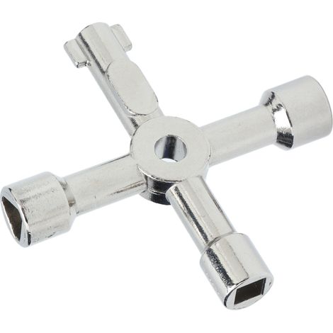 Clé multifonction 4 en 1 en alliage de zinc pour robinet et meuble, outil à main pratique, clé à molette compacte, accessoire de plomberie, kit de serrage polyvalent. (1/5)