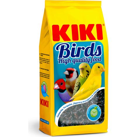 Kiki Negrillo - Negrillo 100 % Natural para Canarios, Periquitos, Jilgueros y Otros Pajaros de Compañía - 400 g