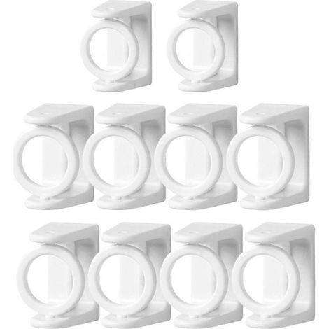 Packung mit 10 selbstklebenden Gardinenstangen-Befestigungshaken mit 360° drehbarem Dreiecksring und verstellbaren Haken. (1/5)