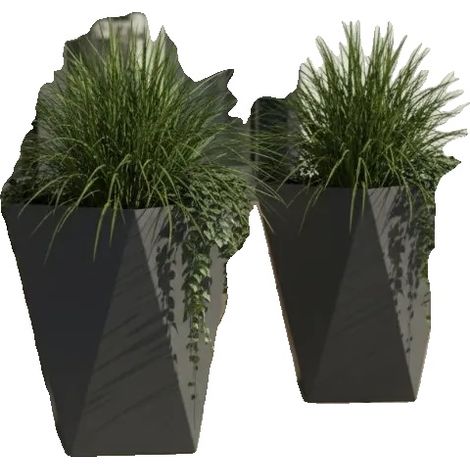 Fioriere, design moderno, struttura in metallo resistente, colore nero (1/2)