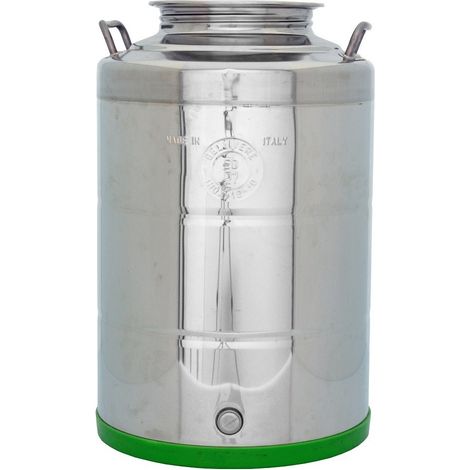 Réservoir d'huile en acier inoxydable 50L – Col large pour robinet – Fond soudé pour nettoyage facile – Aisi 304 BA, épaisseur 0,6 – Belvivere (1/4)