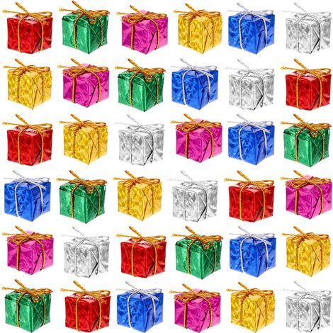 36 scatoline regalo a forma di piccolo albero di Natale, mini scatoline regalo, decorazioni pendenti per albero di Natale, confezione regalo decorativa, ornamenti in miniatura per albero di Natale (1/5)