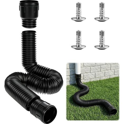Rallonge Gouttiere Flexible Ronde pour Descente 80/100mm (Noir) (1/5)