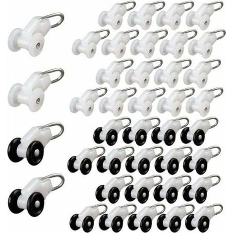 Lot de 40 roulettes coulissantes pour rail de rideau suspendu pour pergola (1/5)