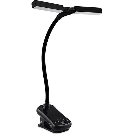 Lampara De Lectura Con Pinza - 14 Led - 3 Modos De Iluminacion - Regulable Continuamente - Indicador De Bateria - Recargable Por Usb - 1 Unidad (1/5)