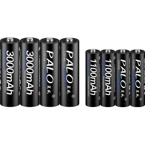 Batteries Rechargeables, NI-MH, Compatibilité Polyvalente, 4AA et 4AAA (1/2)