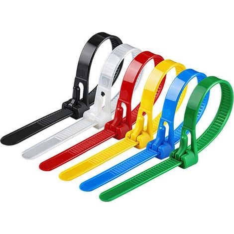 Collier de Serrage Plastique Réutilisables 4x150mm , Attache Câble Colorées, Serre Câbles Nylon, Colliers Serre-Cable Résistant aux UV - Lot de 360 Pièces (1/4)