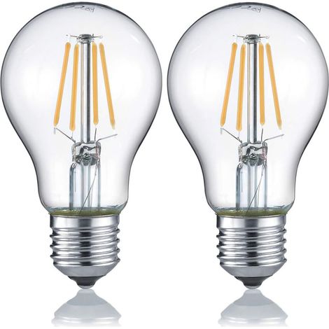 E27 Filament LED 2Stk. á 4 Watt, 470 Lumen, 3000 K Warmweiß, Ø6cm- nicht dimmbar (1/5)