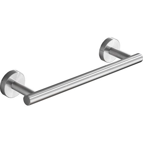 Porte-serviettes mural, acier inoxydable brossé – 30 cm de long – fixation par perçage – argent