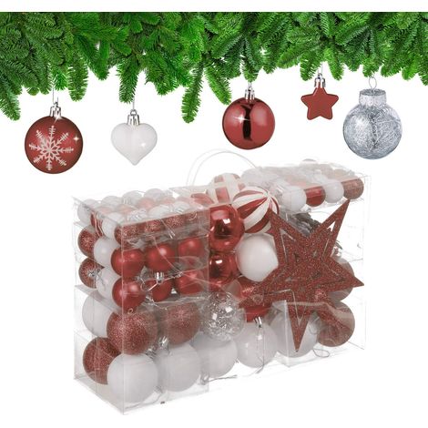 Juego de adornos para árbol de Navidad, 101 bolas de plástico