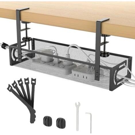 Goulotte de gestion des câbles sans perçage pour bureau, goulotte de gestion des câbles avec pince pour bureau, boîte de gestion des câbles de bureau, le (1/5)