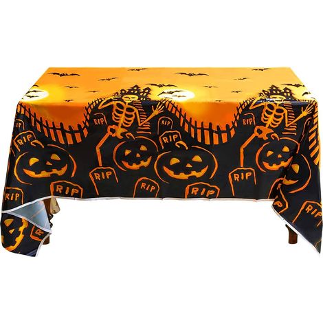 Nappe d'Halloween - 137 cm x 180 cm - Imperméable - Décoration d'Halloween effrayante - Rectangulaire (1/4)