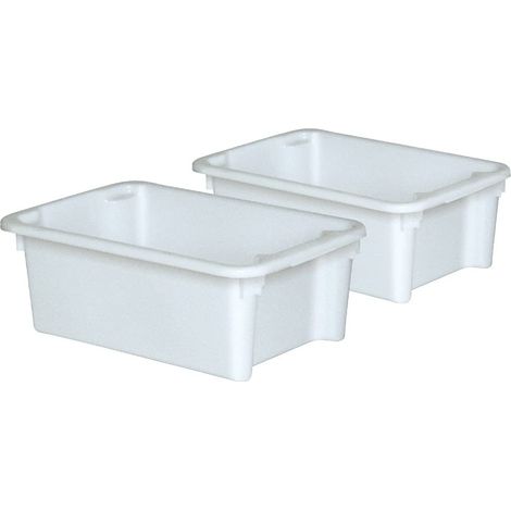 BRB 2 récipients empilables - Dimensions : 600 x 400 x 220 mm - 30 l - blanc