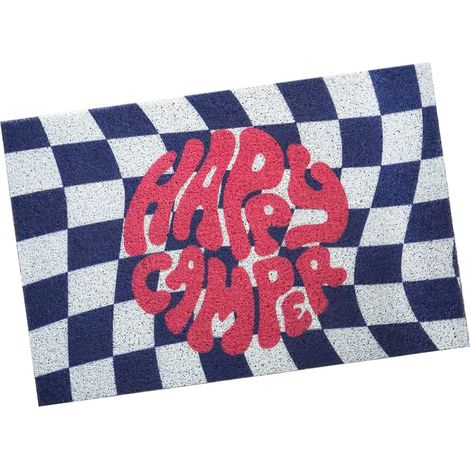 Tapis de cuisine à carreaux lavables et antidérapants pour couloir, pour la maison, le restaurant et le bureau (bleu). (1/5)