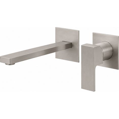 Wandwaschbecken aus gebürstetem Stahl Gattoni SQUARE 2537/25NS  200 mm - edelstahl gebürstet