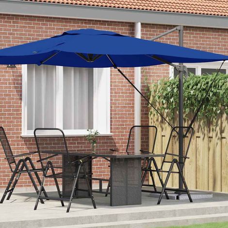 Parasol Roma Azul 286 x 285 x 265 cm Poliéster y Aluminio vidaXL (1/5)