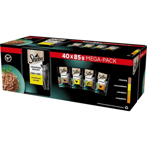 Cibo umido per gatti Sheba al gusto di pollame in gelatina 80x85g (1/5)