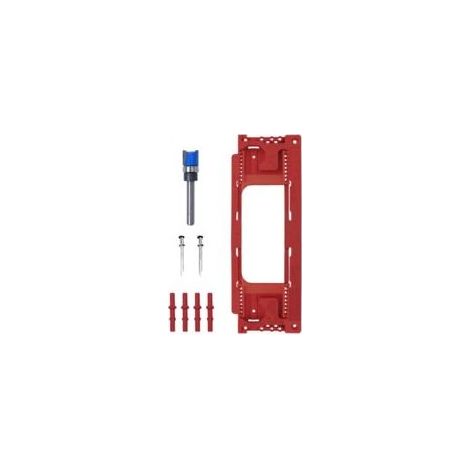 Gabarit de charnière de montant de porte compatible avec 8 tailles de 2-1/2" à 6" et 5 épaisseurs de porte de 1-3/8" à 2-1/2", installation précise et efficace des charnières (rouge) (1/3)