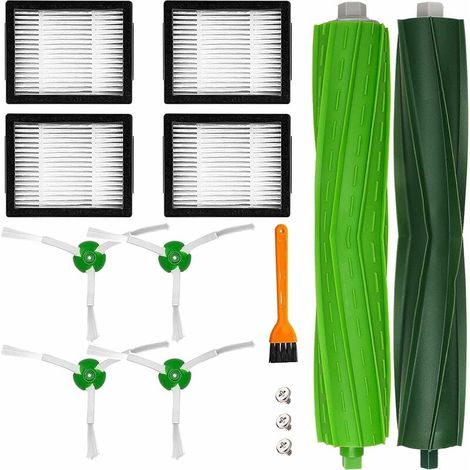 Spazzole di ricambio per iRobot Roomba serie i, e e j E3 E5 E6 E7 i7 i7+/i7 Plus j7 i6 i8 i3 i3+ i4 Plus 3150, kit di accessori, filtri, spazzole laterali, spazzole in gomma (1/5)