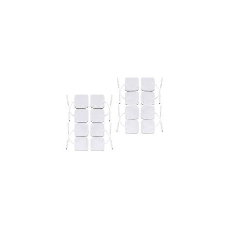 16 Elektroden, selbstklebend, 5 x 5 cm, 2-mm-Stecker, wiederverwendbar, für Elektrostimulator (1/5)