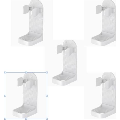 Soporte para cepillo de dientes eléctrico, paquete de 5 soportes para cepillo de dientes eléctrico, soporte de pared ajustable con adhesivo fuerte para cepillos de dientes eléctricos, blanco (1/5)