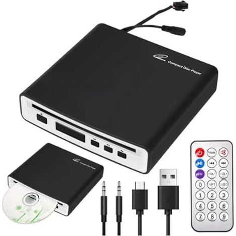 Lecteur CD universel externe pour voiture, lecteur CD portable, compatible avec les voitures/téléviseurs/ordinateurs portables, avec interface USB. (1/5)