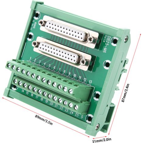 DB25-M6-Klemmenblock mit doppeltem weiblichen Stecker (1/5)
