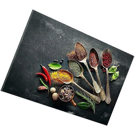 Tableau sur toile représentant des épices et des aliments, décoration murale pour la cuisine et la salle à manger.-M (1/5)