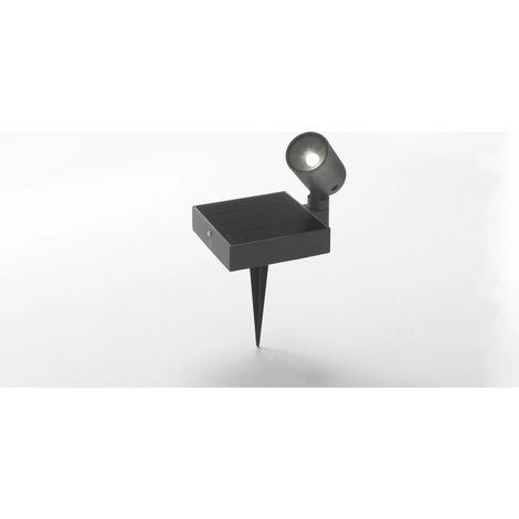 Faretto da terra Solar a led da 1,3w a batteria con fotovoltaico IP65 grigio scuro