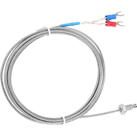 Fil de capteur de température à thermocouple de type K à filetage fin M6, 0-400℃ (2 m) (1/5)