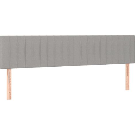 Testiera letto accessorio camera da letto mobile LED 180 x 5 x 78/88 cm tessuto grigio chiaro TDL0201343