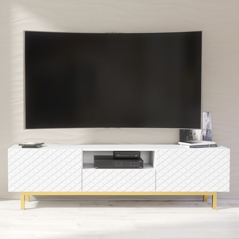 Diamond Luxe TV Unit - White - 180cm (1/5)