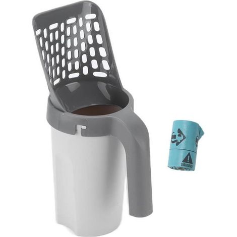 Pelle litiere chat lapin avec support ramasse crotte reservoir fine fermé grande taille ouverture dessus poubelle voyage 130994 (1/4)