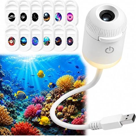 Veilleuse projecteur galaxie, projecteur holographique étoile 5D 2 en 1, lampe de plafond projecteur dynamique HD avec 12 films inclus, installation facile et rapide.
