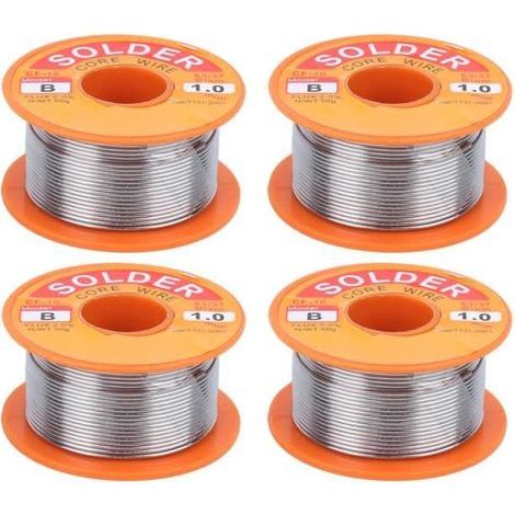 Qiilu soudure d\'étain 4pcs fil de noyau de soudure étain flux soudure soudure haute pureté bobine sans nettoyage 50g 1mm (1/4)