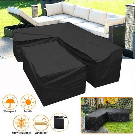 Housse pour Meubles de Jardin en L 192x260x82cm - Housse de Canapé Imperméable UV 100g/m²,Vent,Poussière,Terrasse/Jardin (1/5)