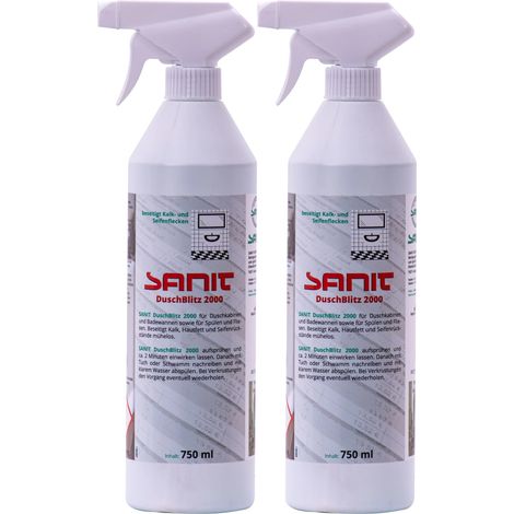 Pulitore doccia, Anticalcare doccia, Spray, SANIT DuschBlitz 2000, 2 x 750 ml (1/5)