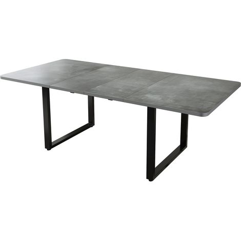 Tavolo da pranzo allungabile grigio 220 x 80 cm, MDF, gambe in metallo, per 6-10 persone (1/5)