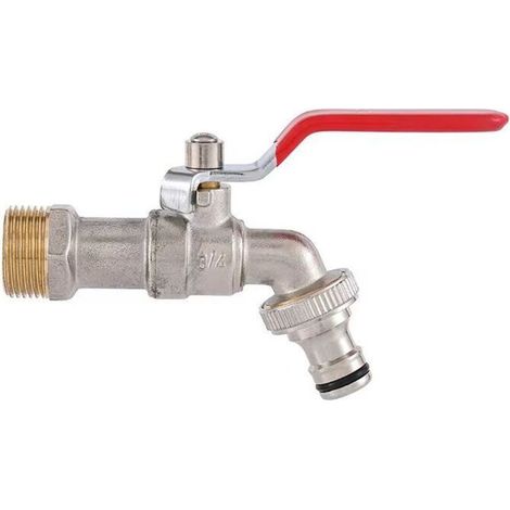 Premium Brass Water Tap, Rust & Frost Resistant + Free Hose Connector + Ebook for Garden, Washing Machine, Rain Barrel