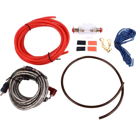 Câble de subwoofer de voiture 10GA, transmission sonore excellente, kit de câblage flexible pour l'installation d'un amplificateur de voiture (1/5)