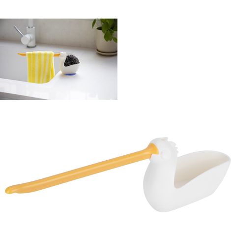Porte-torchons et éponges multifonction avec ventouse, accessoire de cuisine blanc (1/5)