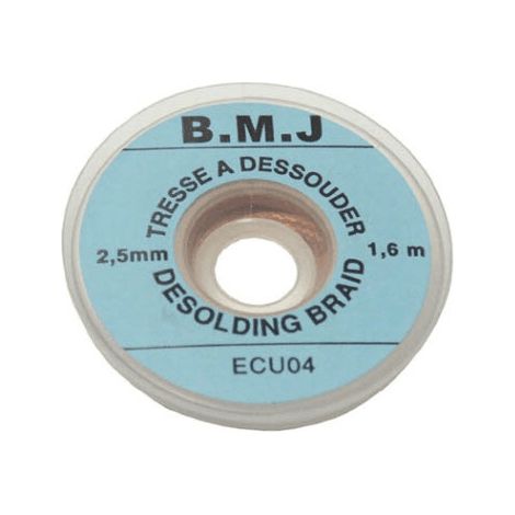 TRESSE CUIVRE A DESOUDER 2.5 MM 1.6 M pour OUTILLAGES - 12169
