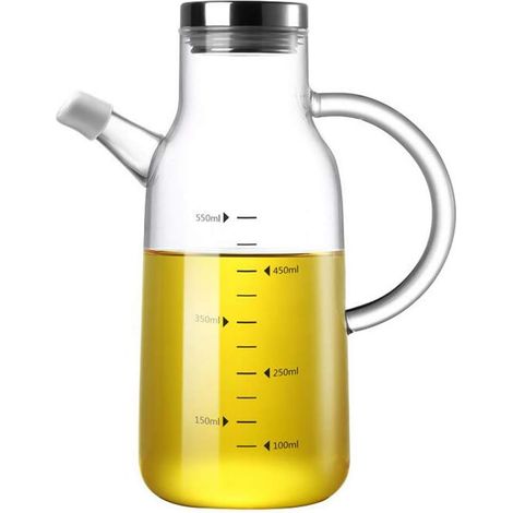 Olive Oil Dispenser, High Borosilicate Glass Oil Bottle, 550ml (1/5)